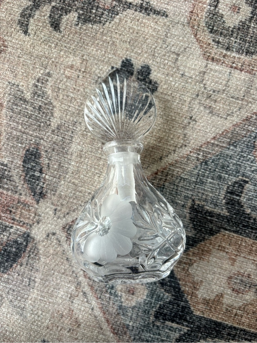 VTG Princess house Heritage Romance Crystal Perfume Bottle #803 Fan Stopper